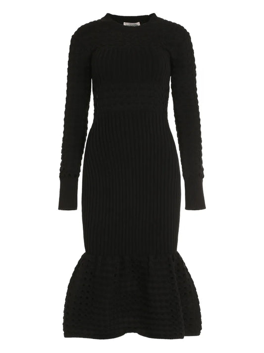Knitted Mesh Midi Dress