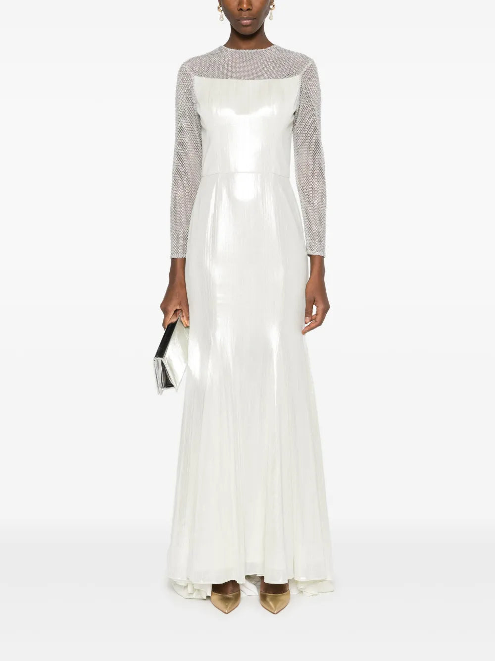 Rhinestone-Embellished Fishtail Gown