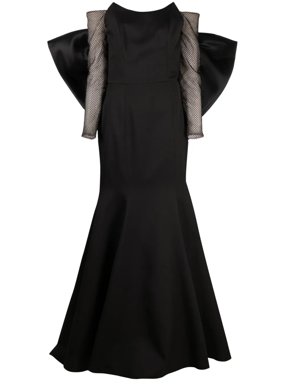 Off-Shoulder Satin Fishtail Gown