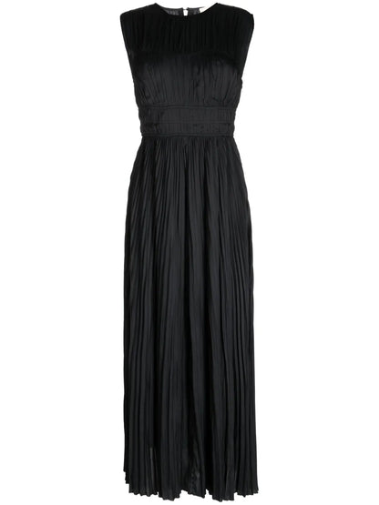 Delia Plissé-Effect Maxi Dress
