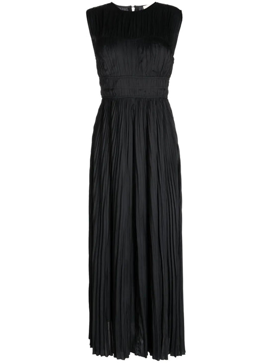Delia Plissé-Effect Maxi Dress