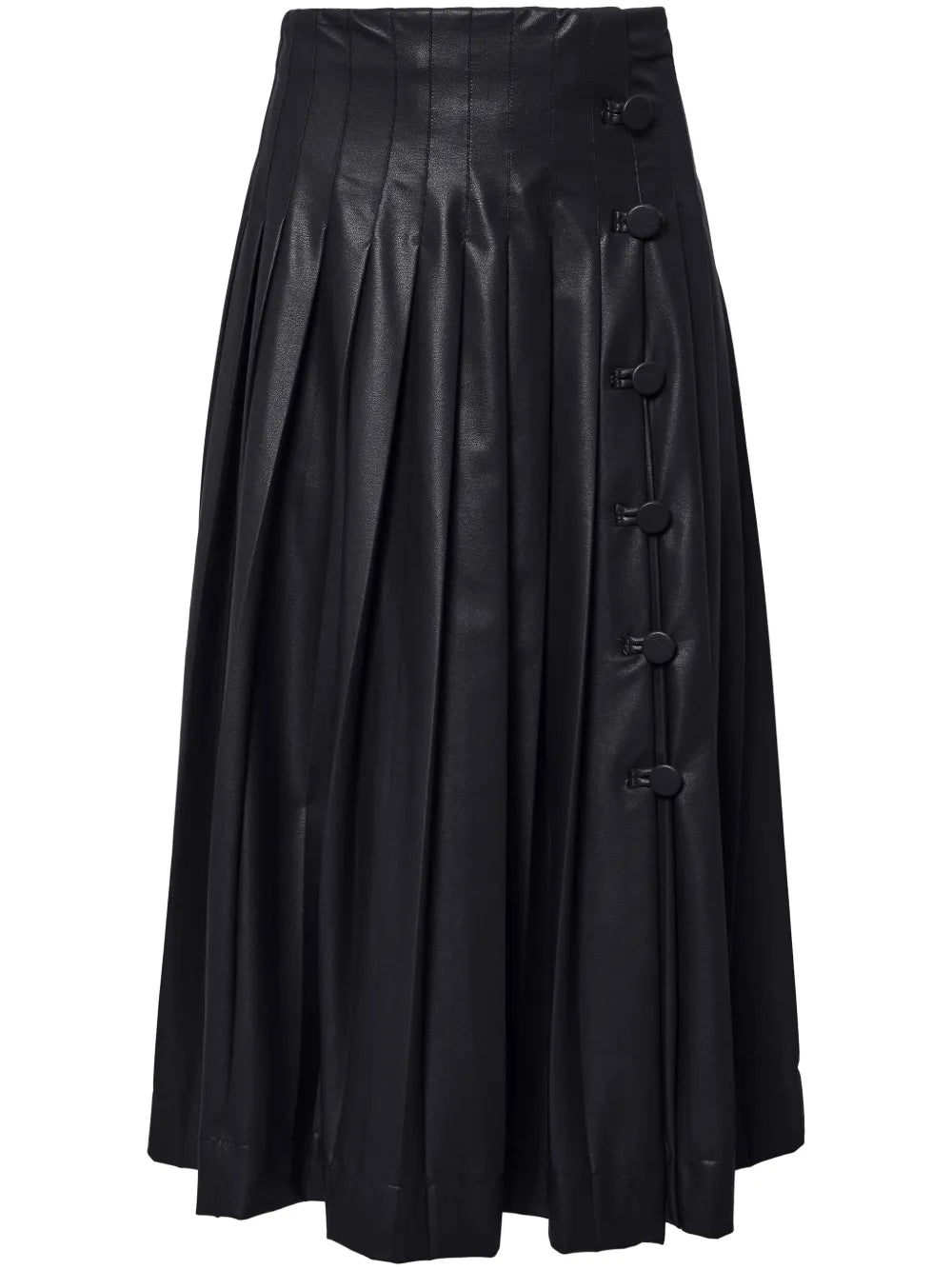 Tullius Side-Button Pleated Midi Skirt
