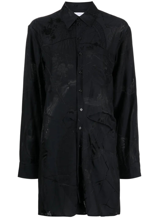 Floral-Print Long-Sleeve Minidress
