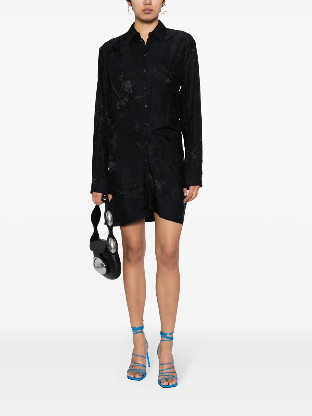 Floral-Print Long-Sleeve Minidress