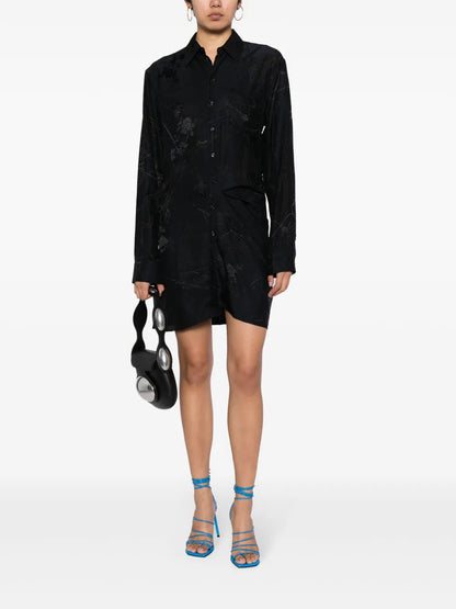 Floral-Print Long-Sleeve Minidress