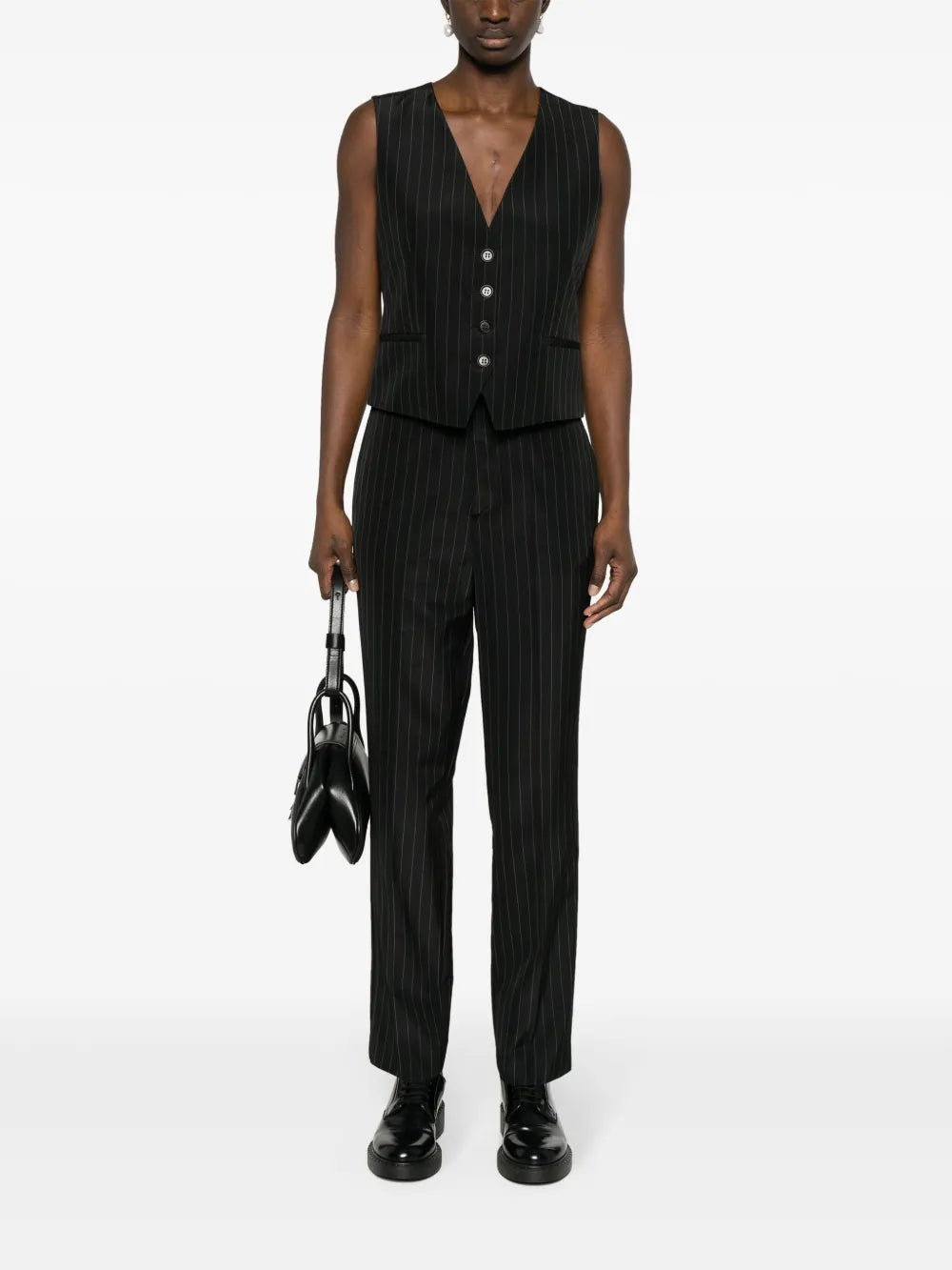 Pinstripe Tapered Trousers