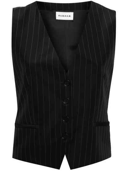 V-Neck Pinstripe Waistcoat