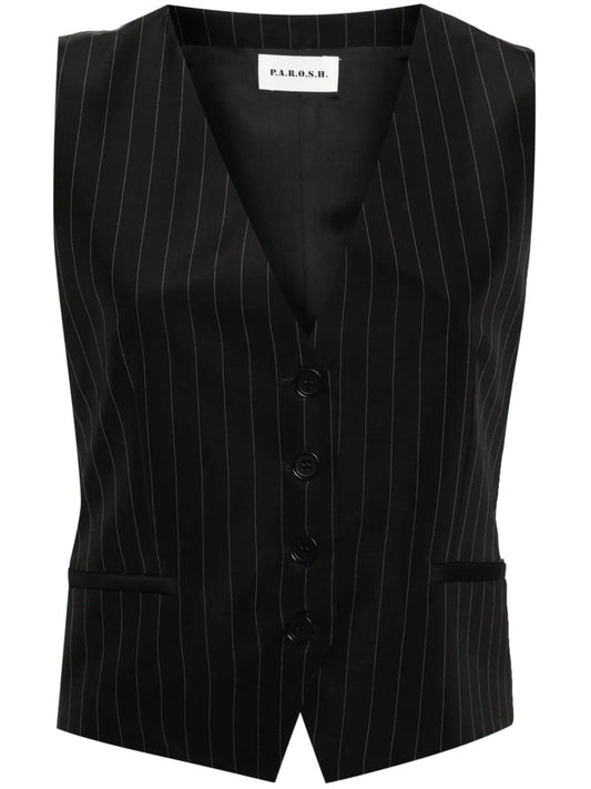V-Neck Pinstripe Waistcoat
