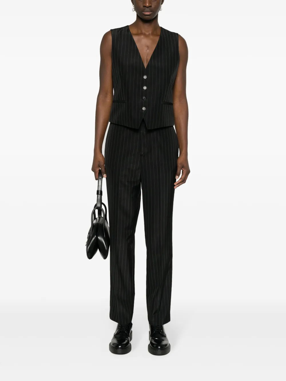 V-Neck Pinstripe Waistcoat