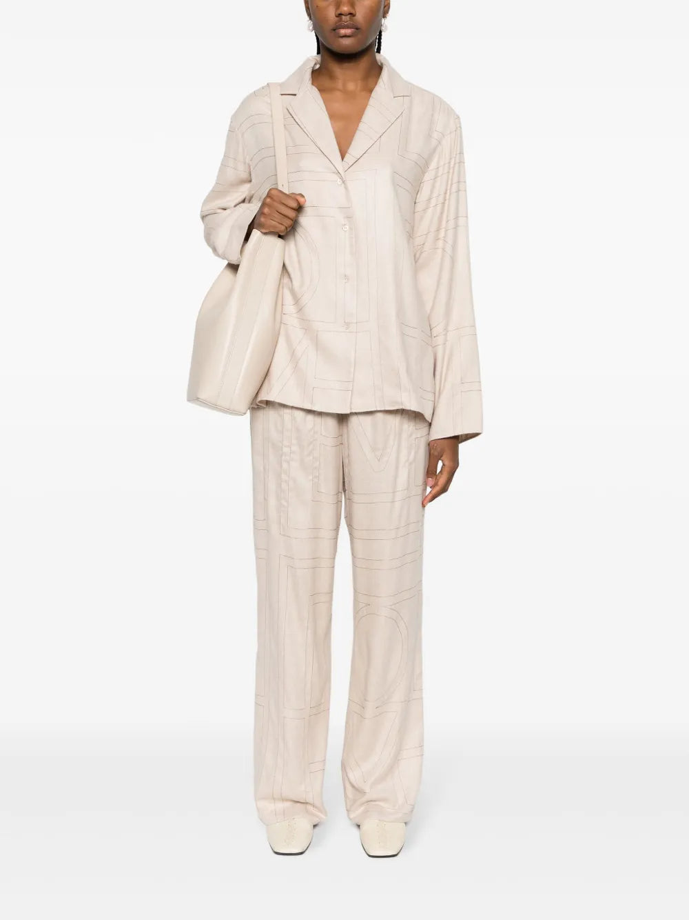 Monogram Flannel Pajama Top