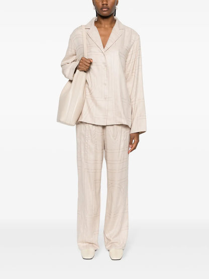 Monogram Flannel Pajama Top