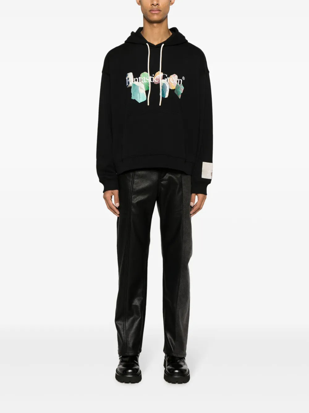 Slogan-Print Organic-Cotton Hoodie