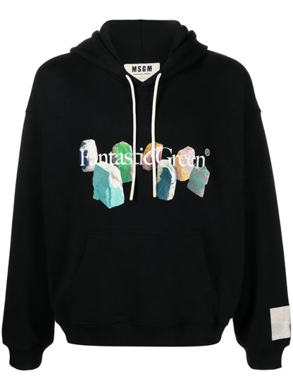 Slogan-Print Organic-Cotton Hoodie