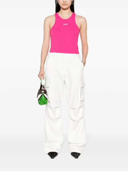 Embroidered-Logo Ribbed Tank Top