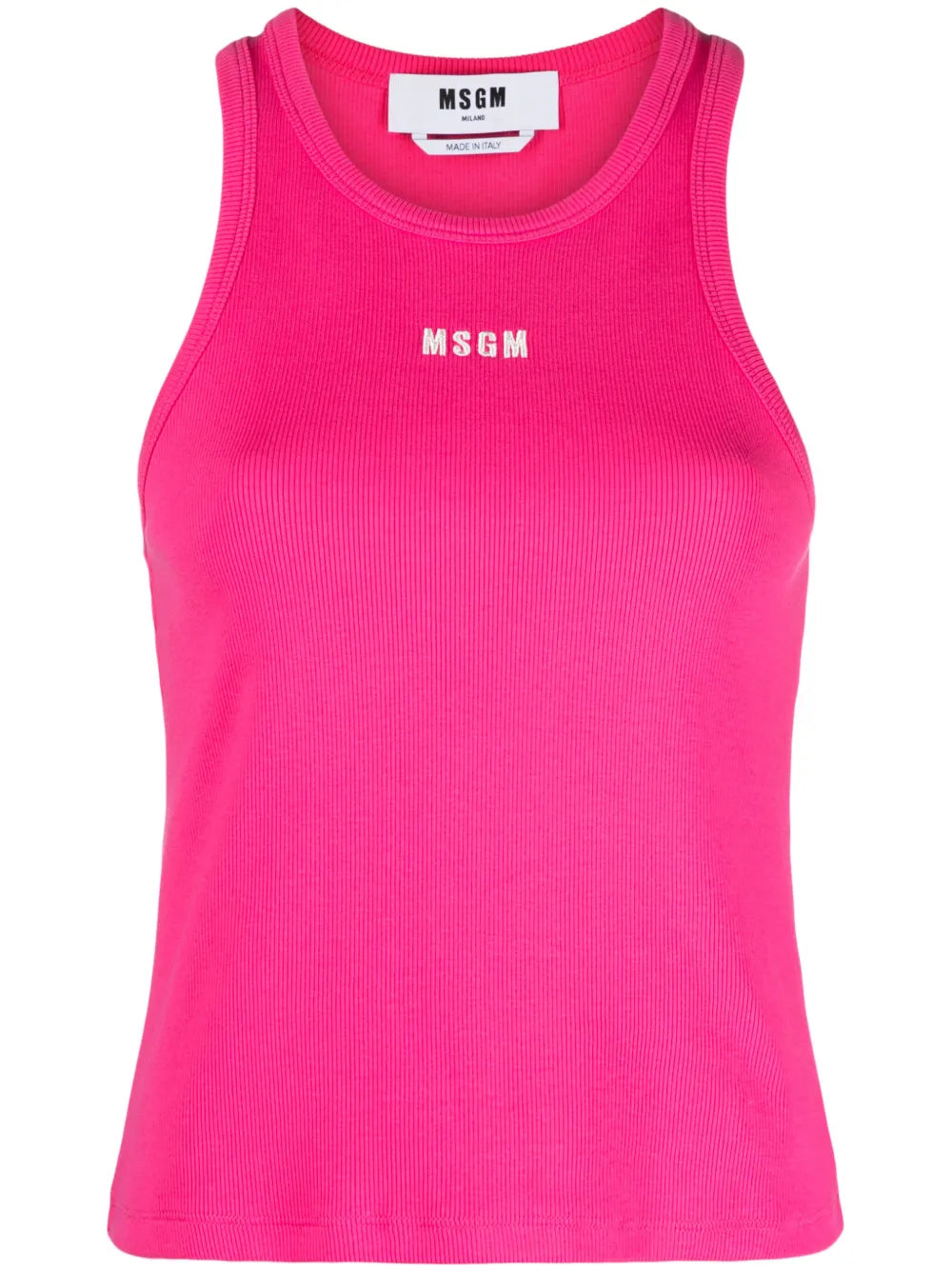Embroidered-Logo Ribbed Tank Top