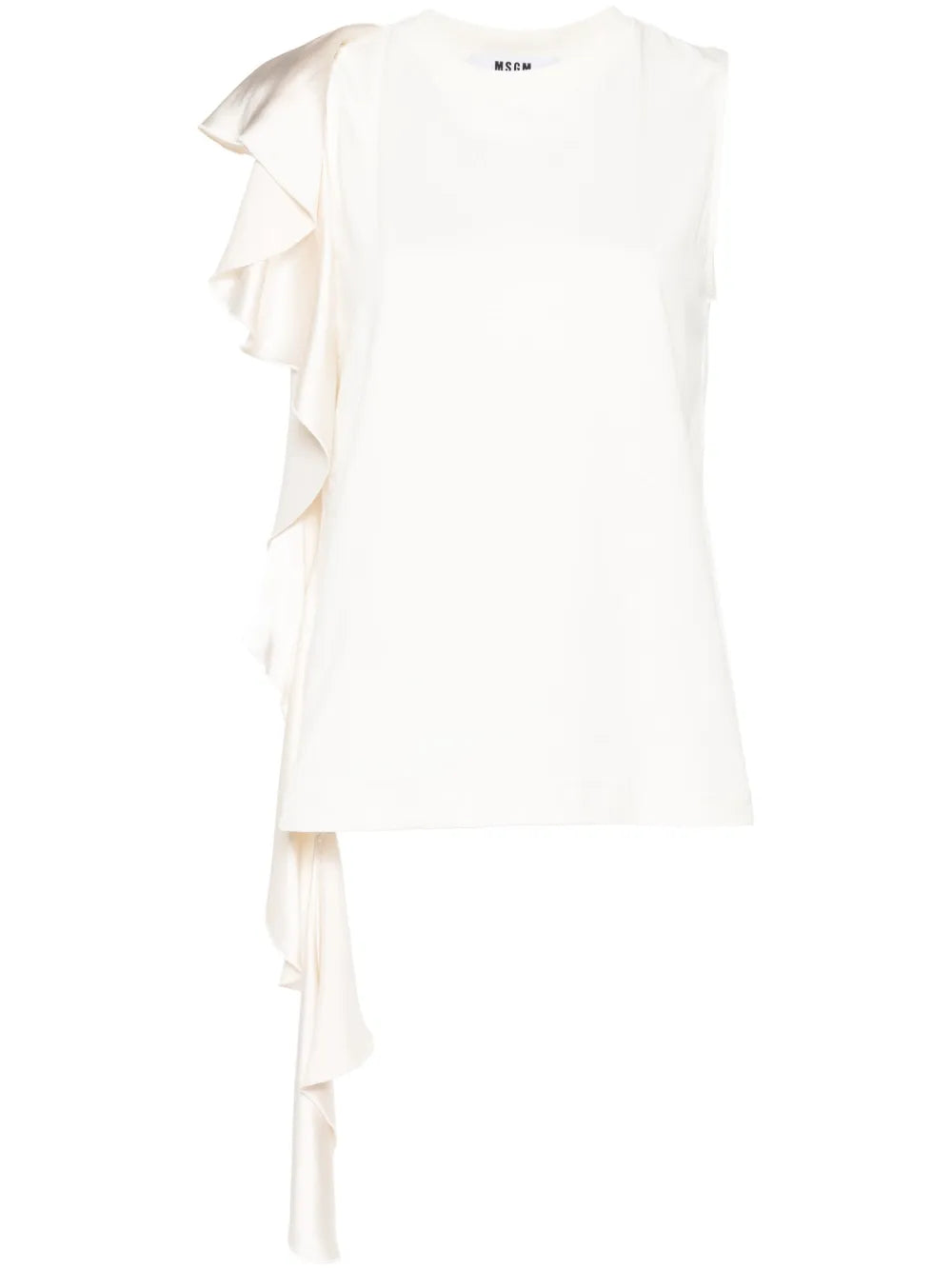 Draped-Detail Cotton Blouse