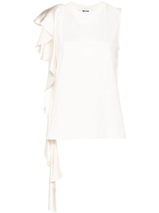 Draped-Detail Cotton Blouse