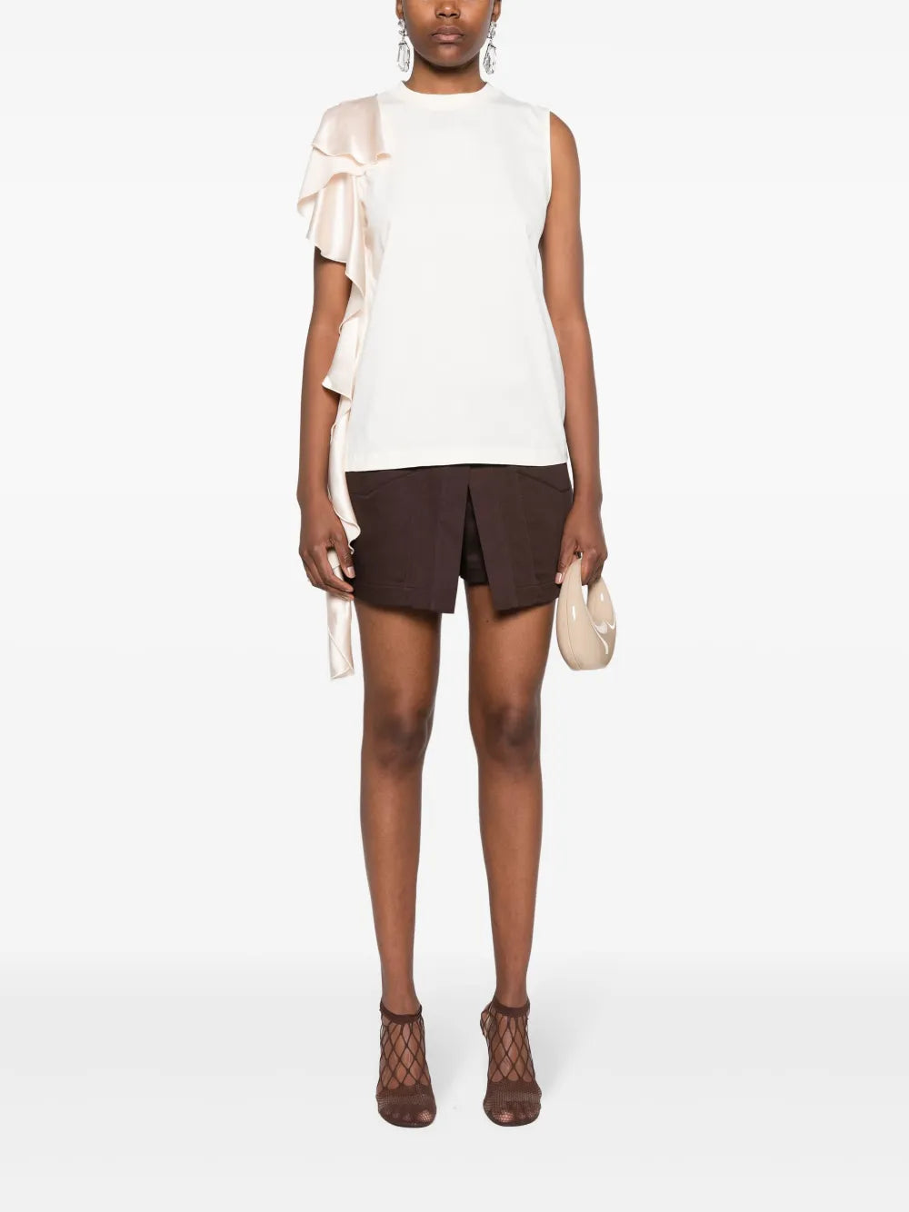 Draped-Detail Cotton Blouse