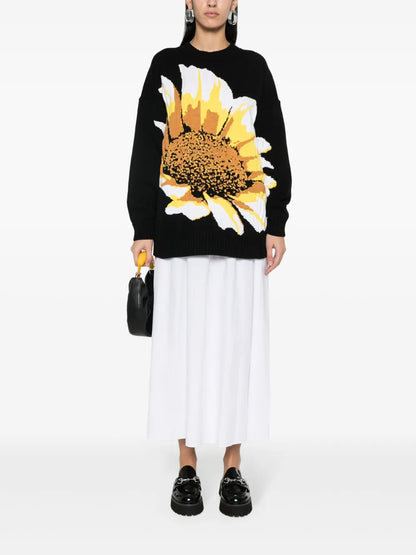 Floral-Intarsia-Knit Jumper