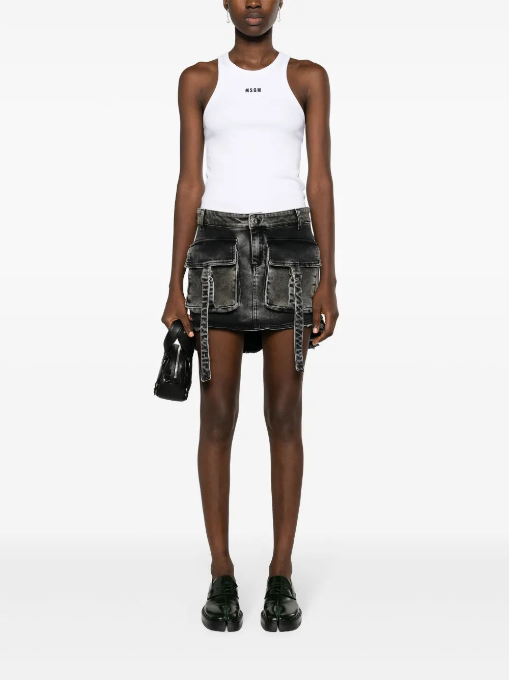 Embroidered-Logo Ribbed Tank Top
