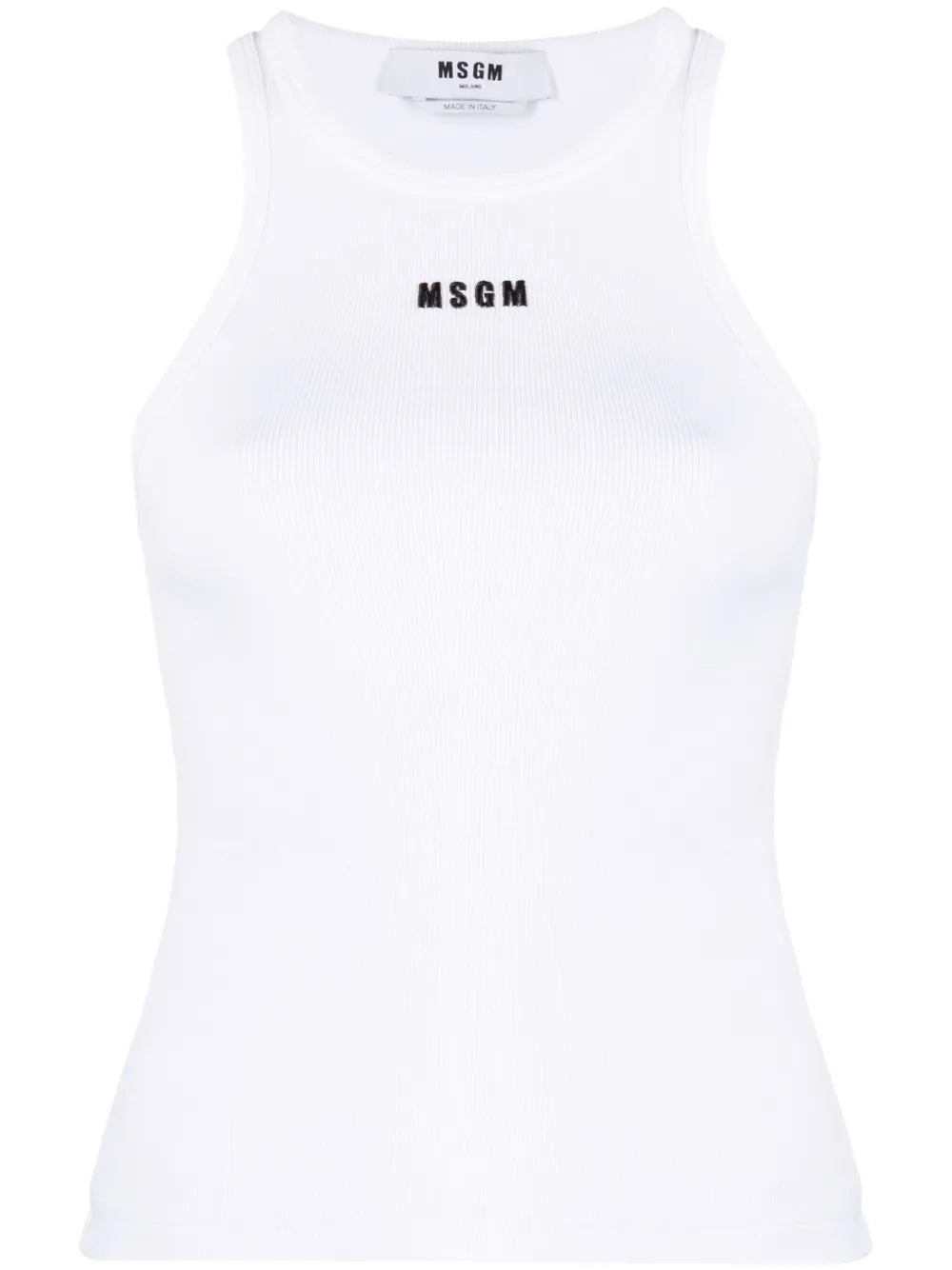 Embroidered-Logo Ribbed Tank Top