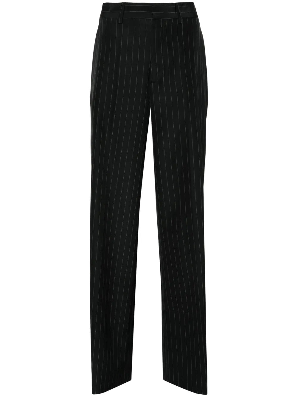 Pinstripe Wide-Leg Trousers