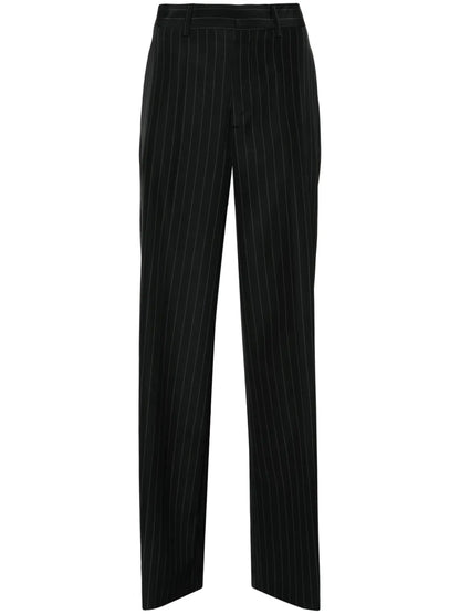 Pinstripe Wide-Leg Trousers