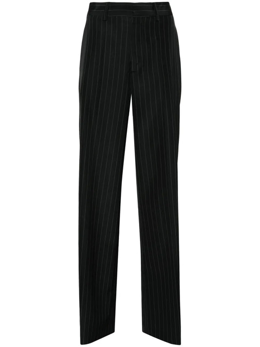 Pinstripe Wide-Leg Trousers
