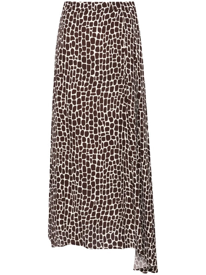 Animal-Print Asymmetric Maxi Skirt