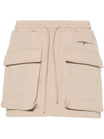 Embroidered-Logo Jersey Mini Skirt