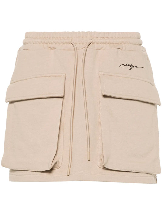 Embroidered-Logo Jersey Mini Skirt
