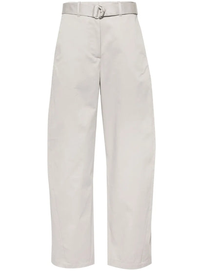 Wide-Leg Twill Trousers