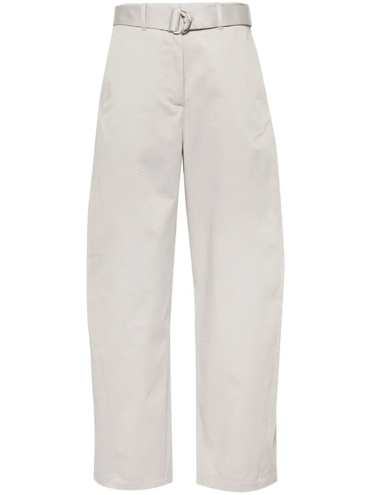 Wide-Leg Twill Trousers