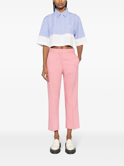Straight-Leg Cropped Trousers