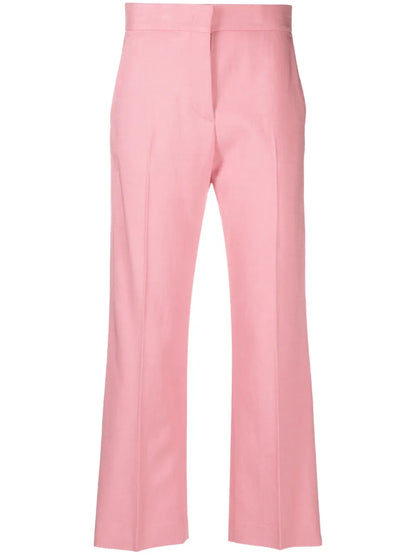 Straight-Leg Cropped Trousers