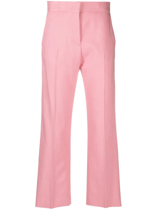 Straight-Leg Cropped Trousers