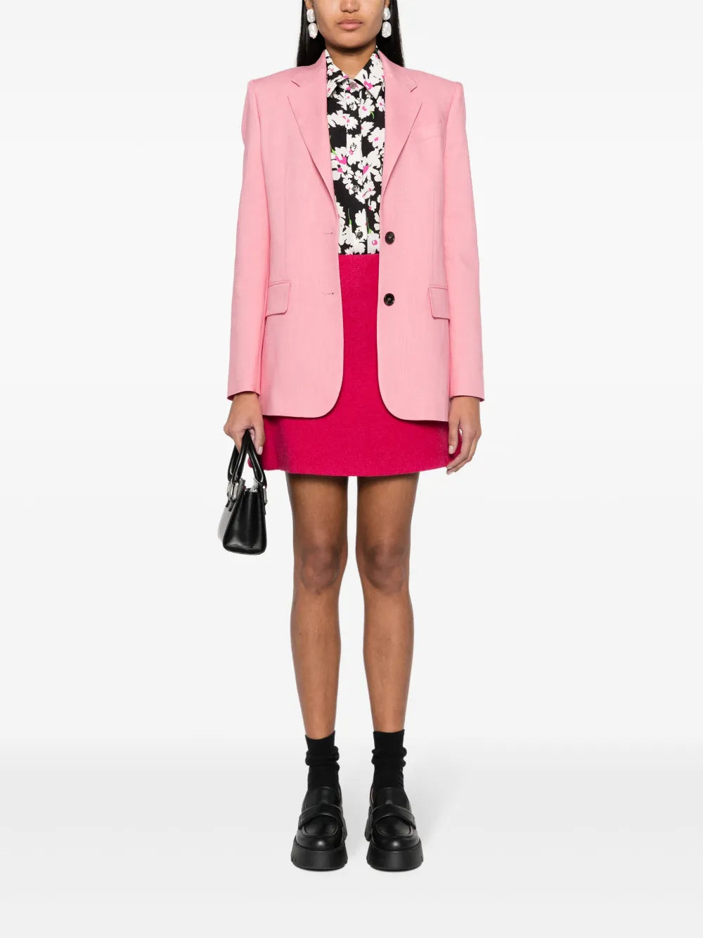 Notched-Lapels Single-Breasted Blazer
