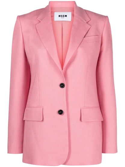 Notched-Lapels Single-Breasted Blazer