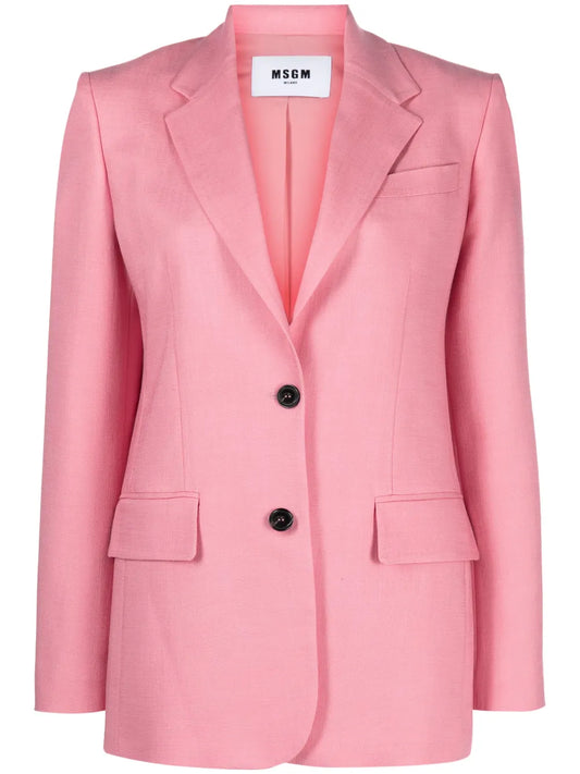 Notched-Lapels Single-Breasted Blazer