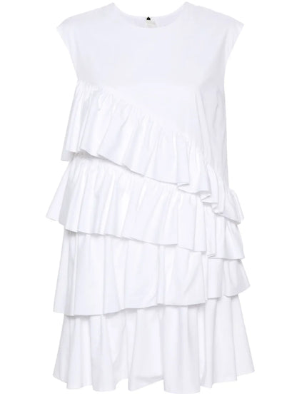 Ruffle-Detailing Cotton Dress