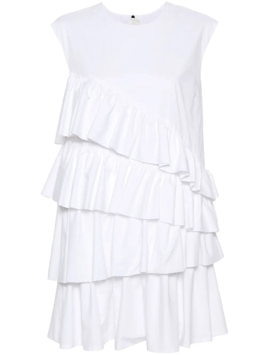 Ruffle-Detailing Cotton Dress