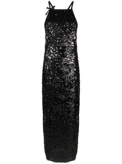 Sequin-Embellished Tulle Midi Dress