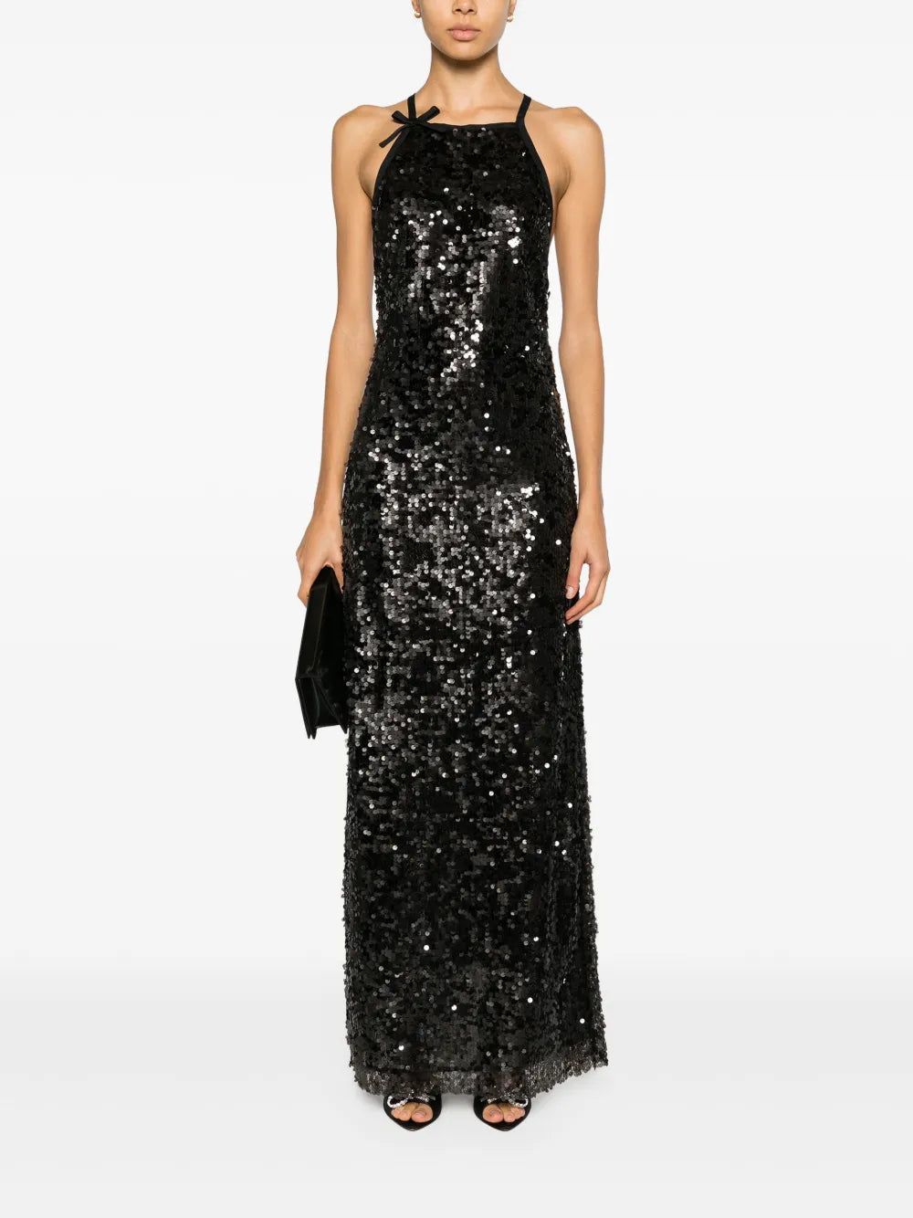 Sequin-Embellished Tulle Midi Dress