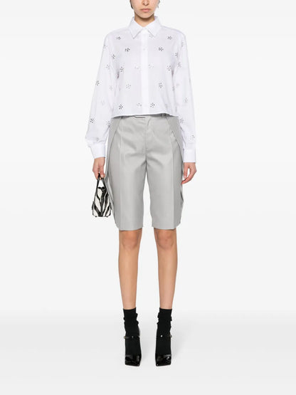 Rhinestone-Embellished Cotton Shirt