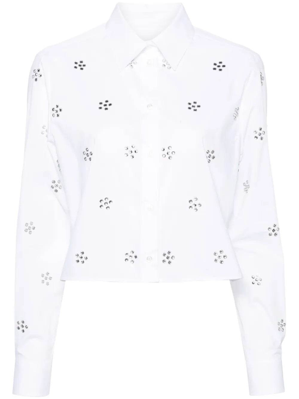 Rhinestone-Embellished Cotton Shirt