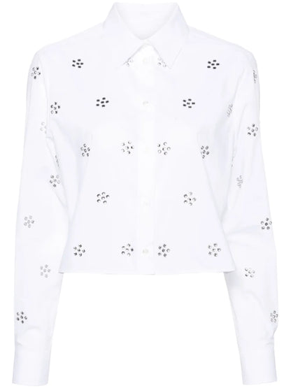 Rhinestone-Embellished Cotton Shirt
