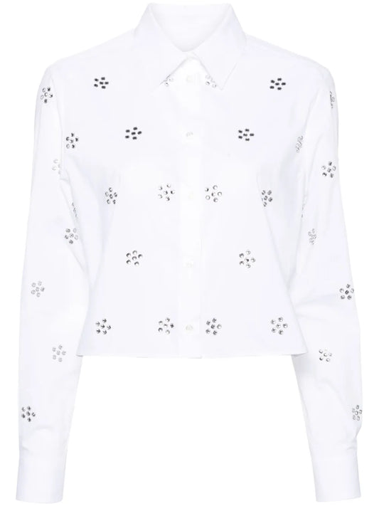 Rhinestone-Embellished Cotton Shirt