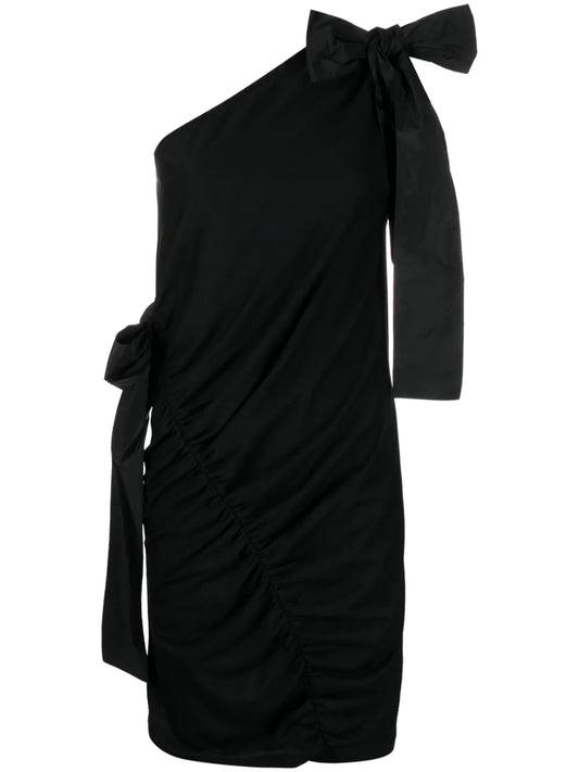 One-Shoulder Bow-Detailed Dress