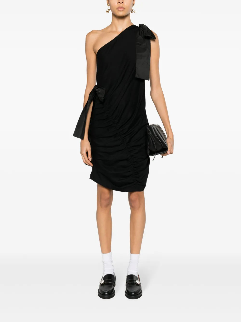 One-Shoulder Bow-Detailed Dress