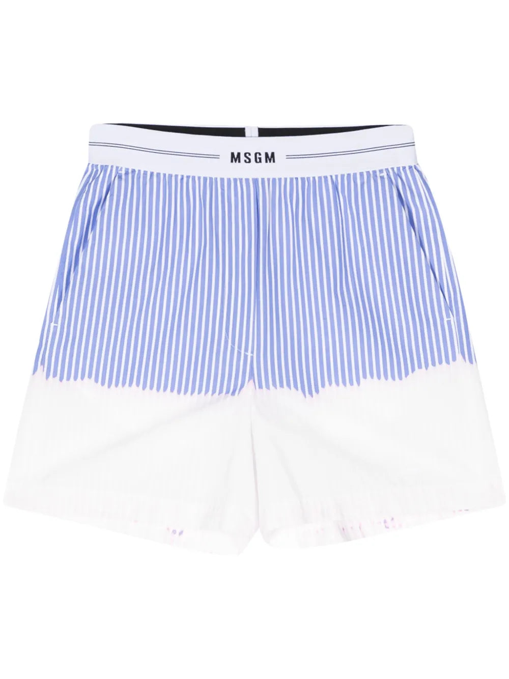 Ombré Striped Cotton Shorts